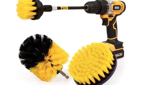 Use-a-drill-brush-to-clean-a-baseball
